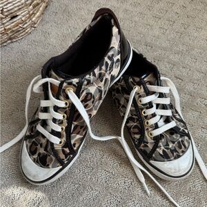 COACH Leopard Print Logo Sneakers with White Laces 🐆🐆🐆🐆